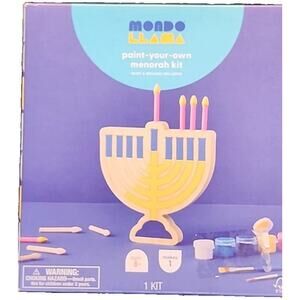 Paint Your Own Menorah Kit Paint and Brushes Included Mondo Llama